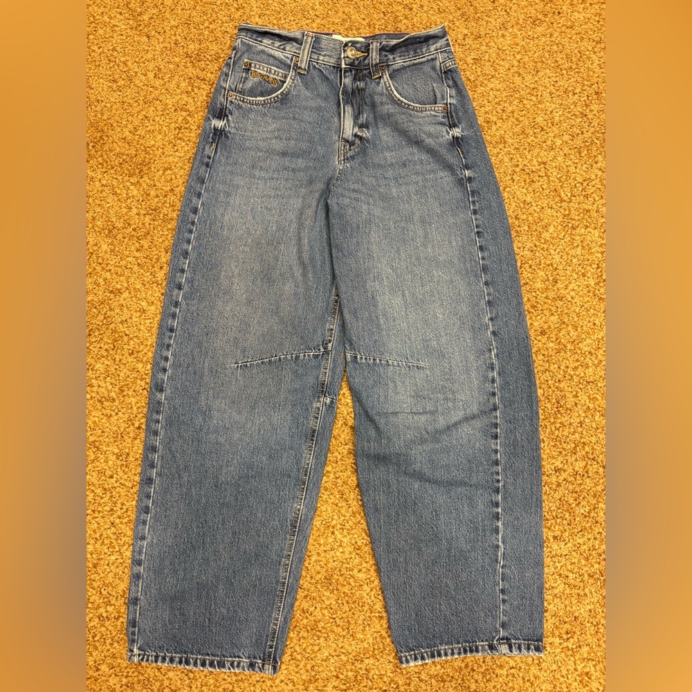 BDG Medium Wash Barrel Jeans With Adjustable Waist